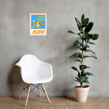 Load image into Gallery viewer, Genius Lounge original Hawaiian rainbow logo Framed photo paper poster