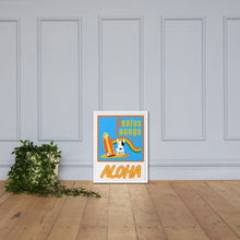 Load image into Gallery viewer, Genius Lounge original Hawaiian rainbow logo Framed photo paper poster