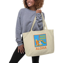 Load image into Gallery viewer, Genius Lounge original Hawaiian rainbow logo Large organic tote bag
