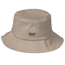 將圖片載入圖庫檢視器 Genius Lounge original Hawaiian-Say ALOHA Be Happy- logo Old School Bucket Hat
