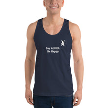 Load image into Gallery viewer, Genius Lounge Say ALOHA Be Happy logo Classic tank top (unisex)

