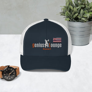 Genius Lounge original Hawaiian flag logo Trucker Cap