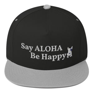 Genius Lounge original Hawaiian-Say ALOHA Be Happy- Flat Bill Cap