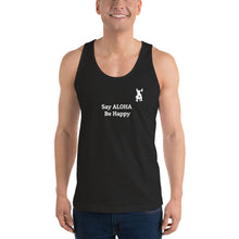 Load image into Gallery viewer, Genius Lounge Say ALOHA Be Happy logo Classic tank top (unisex)
